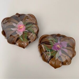 Set 2 Monstera Leaf Tiki Bar Dishes Vintage Hapa Wood Coco Joe’s NOS Hawaiiana